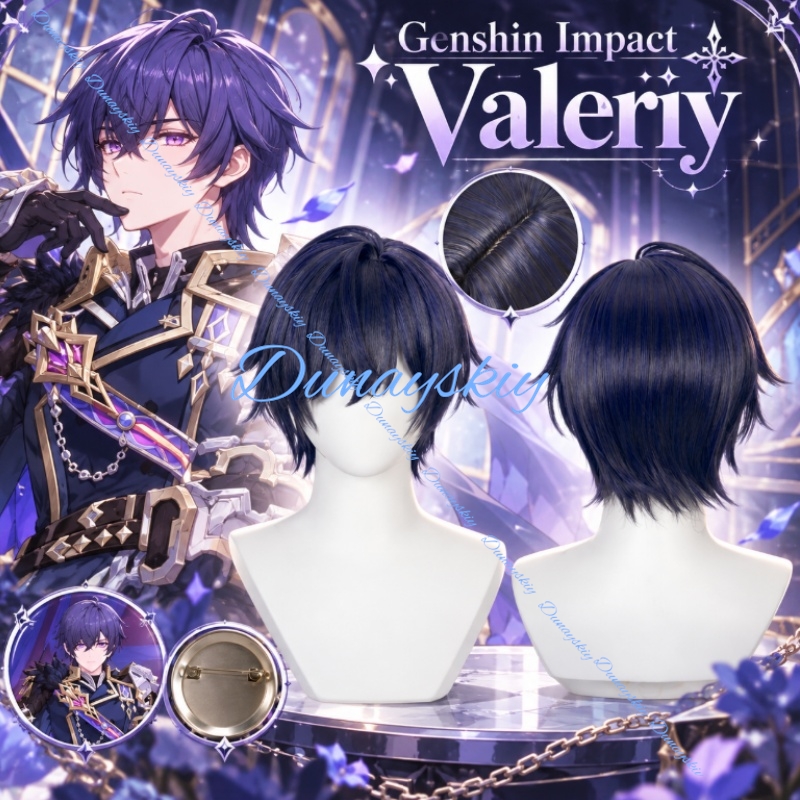 วิกผมคอสเพลย์ Genshin Impact ว - Anime Cosplay Blue Hair บทวิจารณ์และราคา
